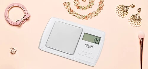 Peshore precize, Adler AD 3161, saktësi 0.1 g, kapacitet 500 g, LCD, me tarrë, me bateri në set