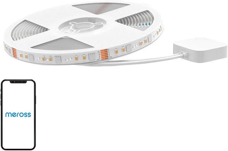 Shirit LED i mençur Meross MSL320, 5m, RGBWW, Wi-Fi, HomeKit