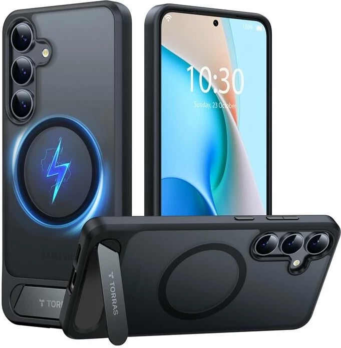 Mbështjellës Torras Pstand Series për Samsung S25+, i zi