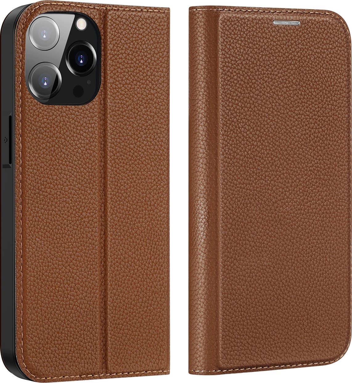 Mbështjellës Dux Ducis Skin X2 për iPhone 14 Pro Max, me kapak magnetik, kafe