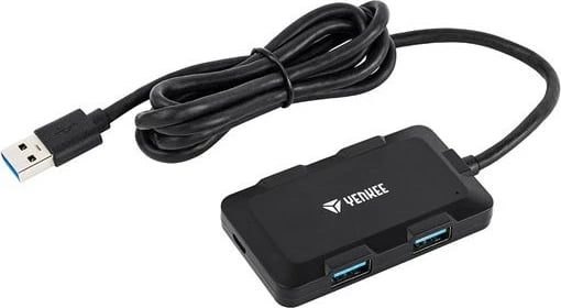Kasë USB hub YENKEE YHB 4341BK, 4 porta, e zezë