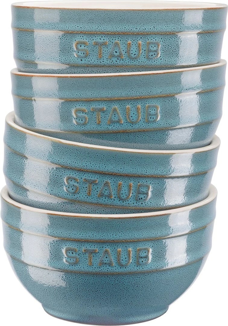 Set tasash STAUB 14 cm, antique turquoise, 4 copë
