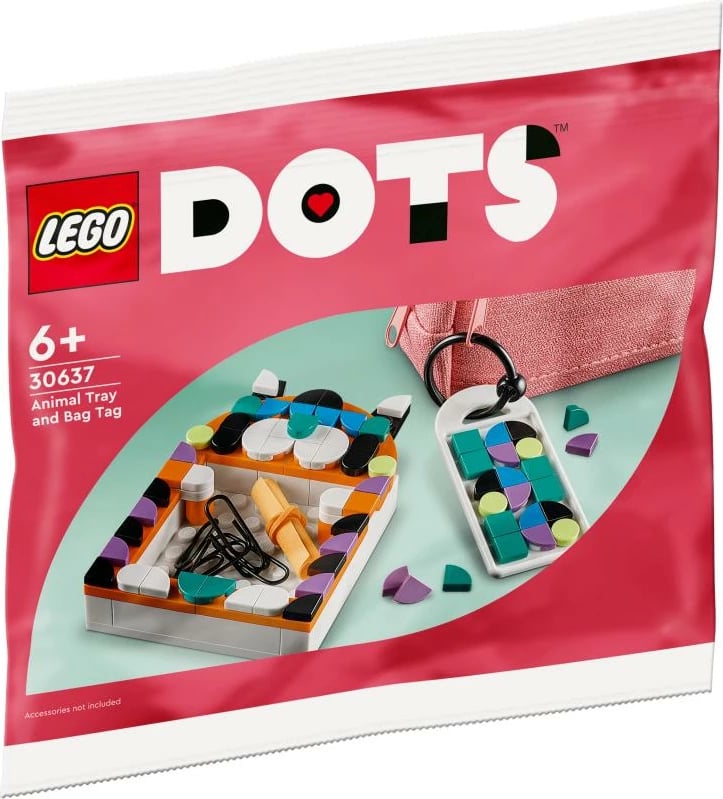 Set lodër LEGO DOTS 30637 tabakë kafshe dhe etiketë çante, polybag