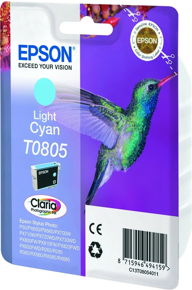 Toner Epson Hummingbird T0805 Claria, Light Cyan, 7.4ml