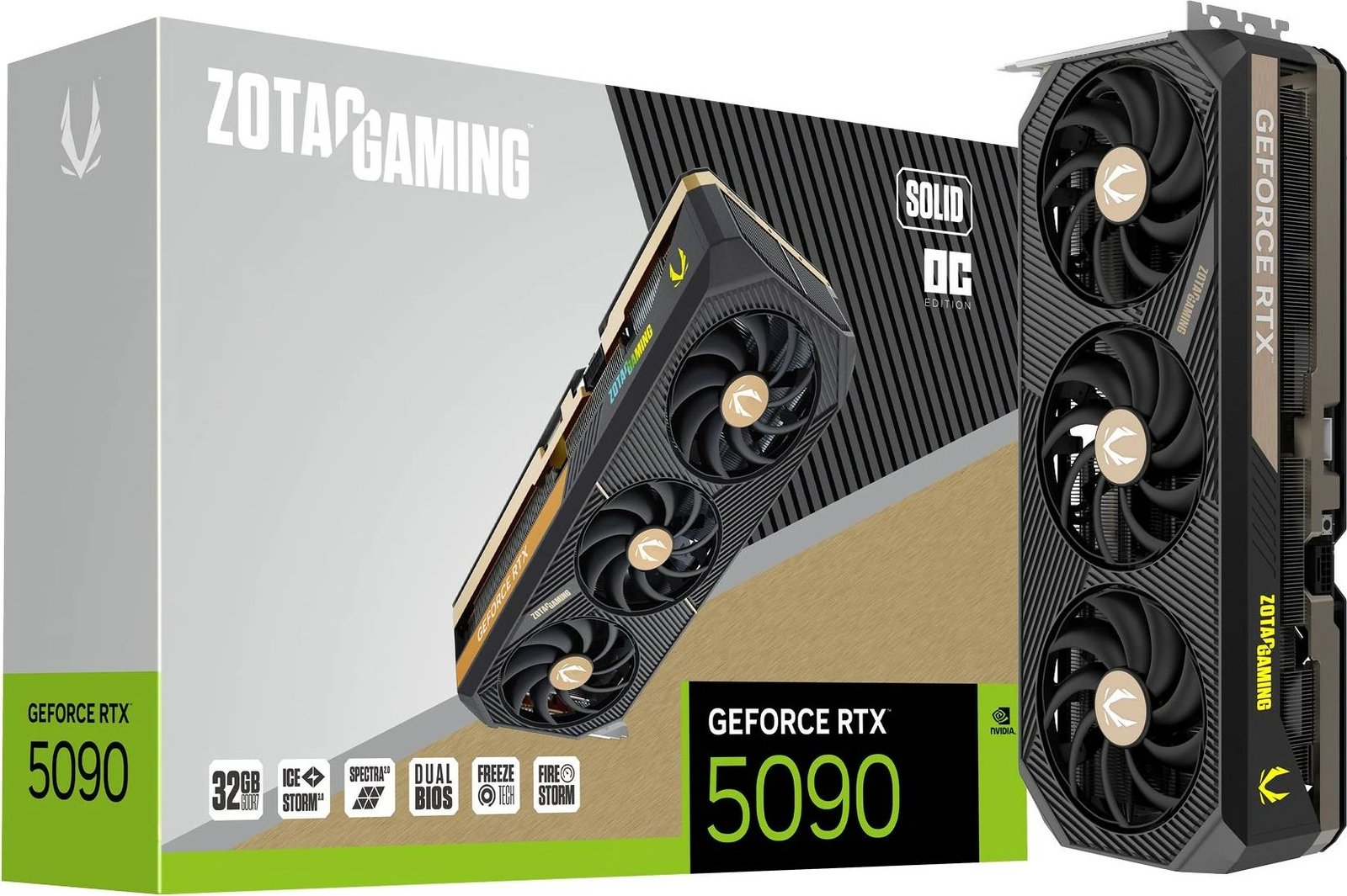 Kartelë grafike Zotac GAMING GeForce RTX 5090 SOLID OC, 32GB GDDR7, PCI Express 5.0, e zezë