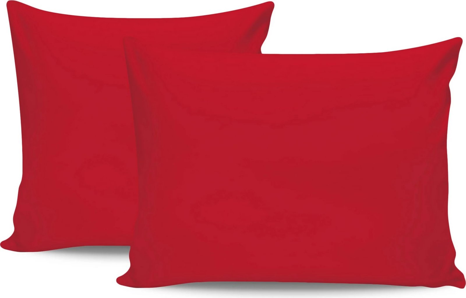Set këllëfësh jastëku (2 copë), pambuk Ranforce, ngjyrë e kuqe, 60x60cm