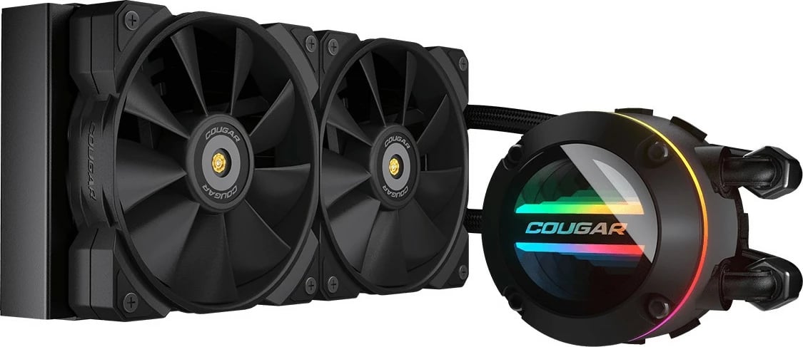 Ftohës uji AIO Cougar POSEIDON-GT 240, ARGB, 2x12cm, i zi