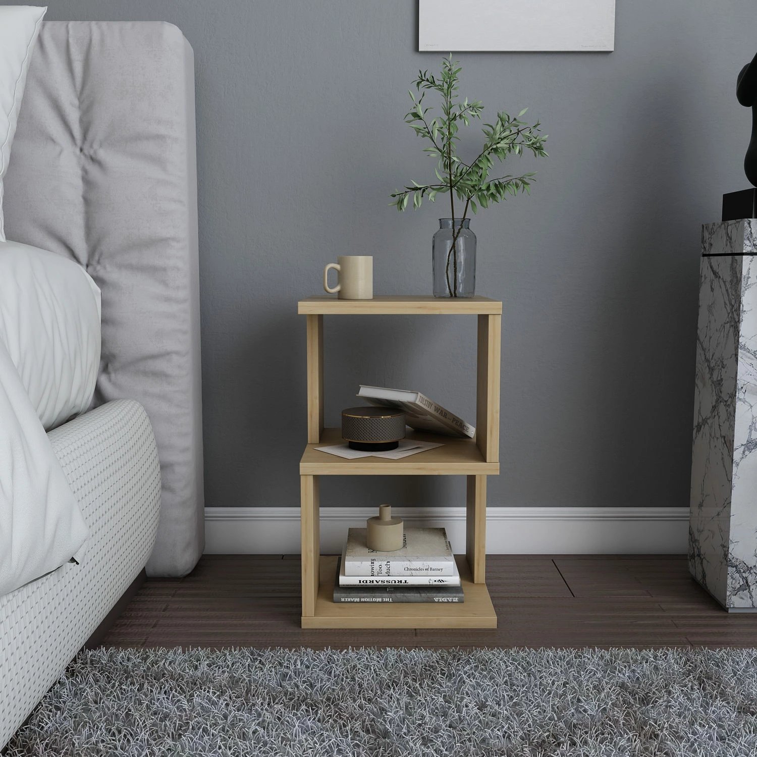 Komodinë Hanah Home, Carter, ngjyrë lisi