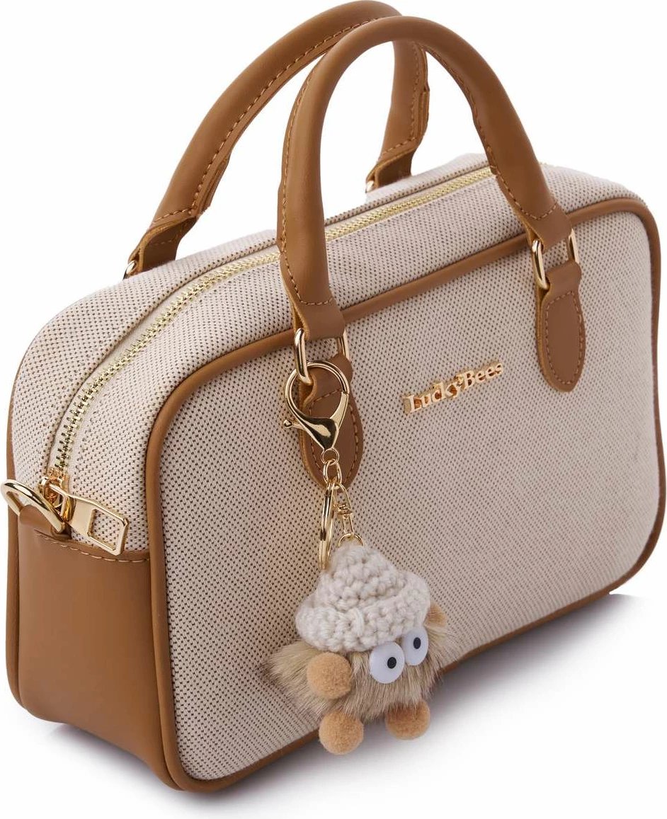 Çantë krahu Lucky Bees, ngjyrë tan, rosa