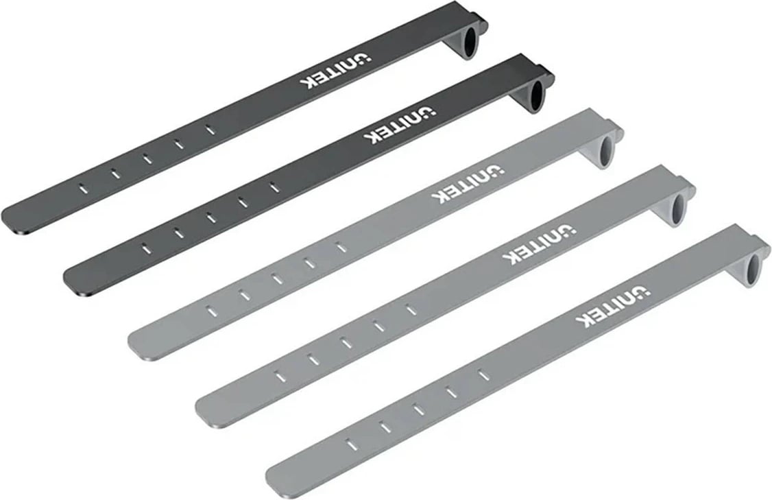 Set rripa silikoni për kabllo Unitek, 5 copë, të zi/gri