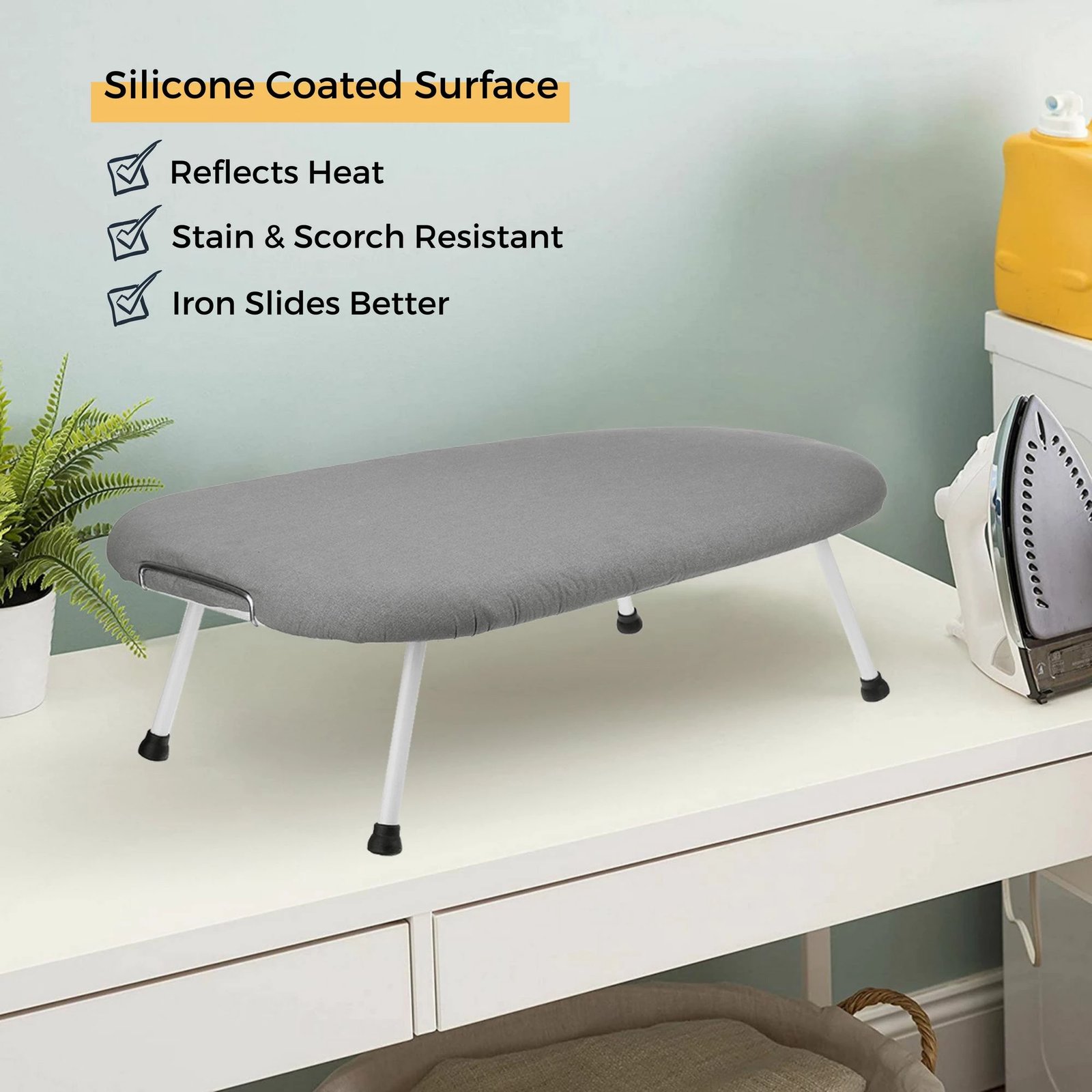 Mbulesë për dërrasë hekurosjeje, ngjyrë argjendi, L'essentiel, 30x80x2 cm Mbulesë për dërrasë hekurosjeje, ngjyrë argjendi, L'essentiel, 30x80x2 cm