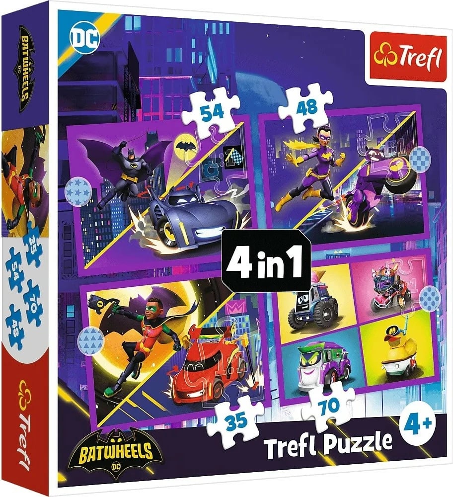 Puzzle Batwheels Trefl 4n1, 207 pjesë, për fëmijë