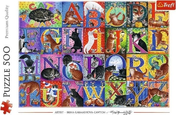 Puzzle Trefl Cat Alphabet 500 pjesë, shumëngjyrësh Puzzle Trefl Cat Alphabet 500 pjesë, shumëngjyrësh