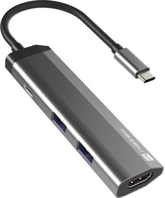 Hub USB NATEC Fowler Slim, Wired, Type-C, 5 Gbit/s, Zi