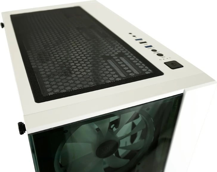 Kasë LC-Power Gaming 803W RGB, Midi Tower, xham i temperuar, e zezë/e bardhë