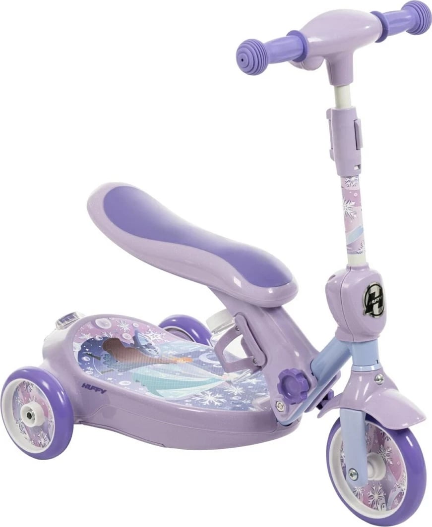 Trotinet elektrik Huffy Frozen Bubble me ulëse, 3 rrota, për fëmijë, Vjollcë
