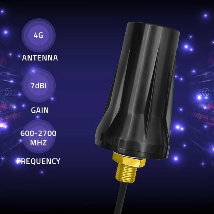 Antenë 4G LTE Qoltec 57042, omnidireksionale, 7dBi, SMA, e zezë