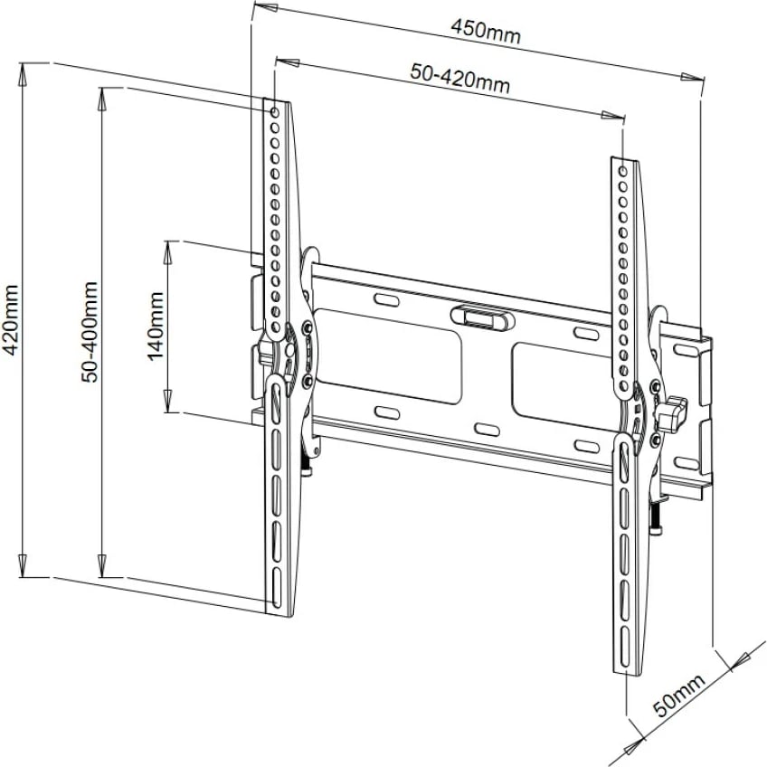 Mbajtës muri për TV TECHly ICA-PLB 131M, 23-55", i zi