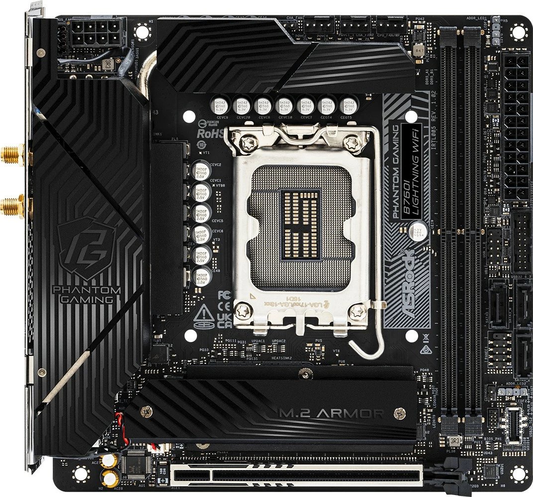 Pllakë amë ASRock B760I LIGHTNING WIFI, mini ITX, DDR5, WiFi 6E, Socket LGA1700