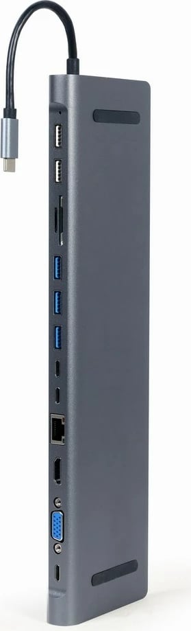 Përshtates USB me shumë porte Gembird A-CM-COMBO9-01, 9x porte, hiri