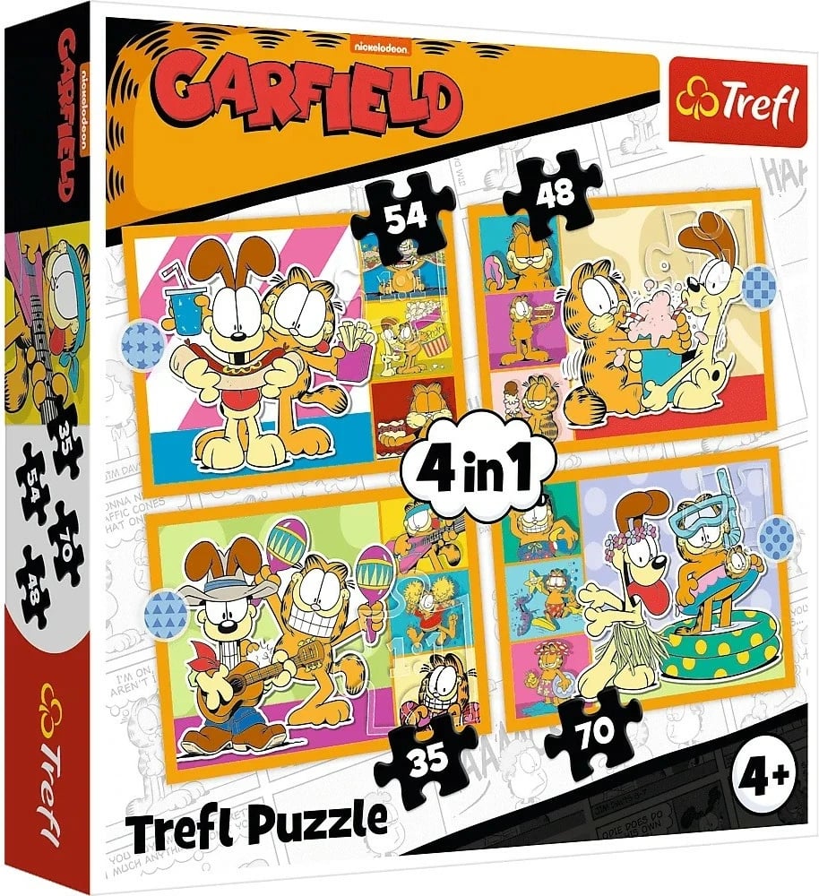 Puzzle 4n1 Trefl Garfield loves lasagna, 207 pjesë, për fëmijë