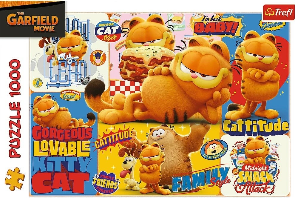 Puzzle 1000 pjesë Trefl Garfield Adventure Elements, 68.3x48 cm Puzzle 1000 pjesë Trefl Garfield Adventure Elements, 68.3x48 cm