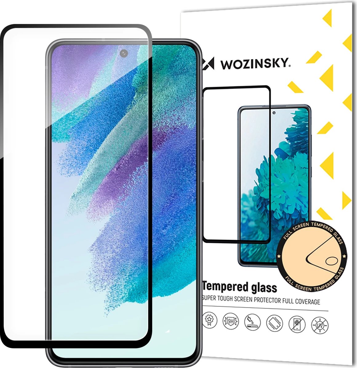 Xham mbrojtës Wozinsky Full Glue për Samsung Galaxy S23 FE, me kornizë, i zi