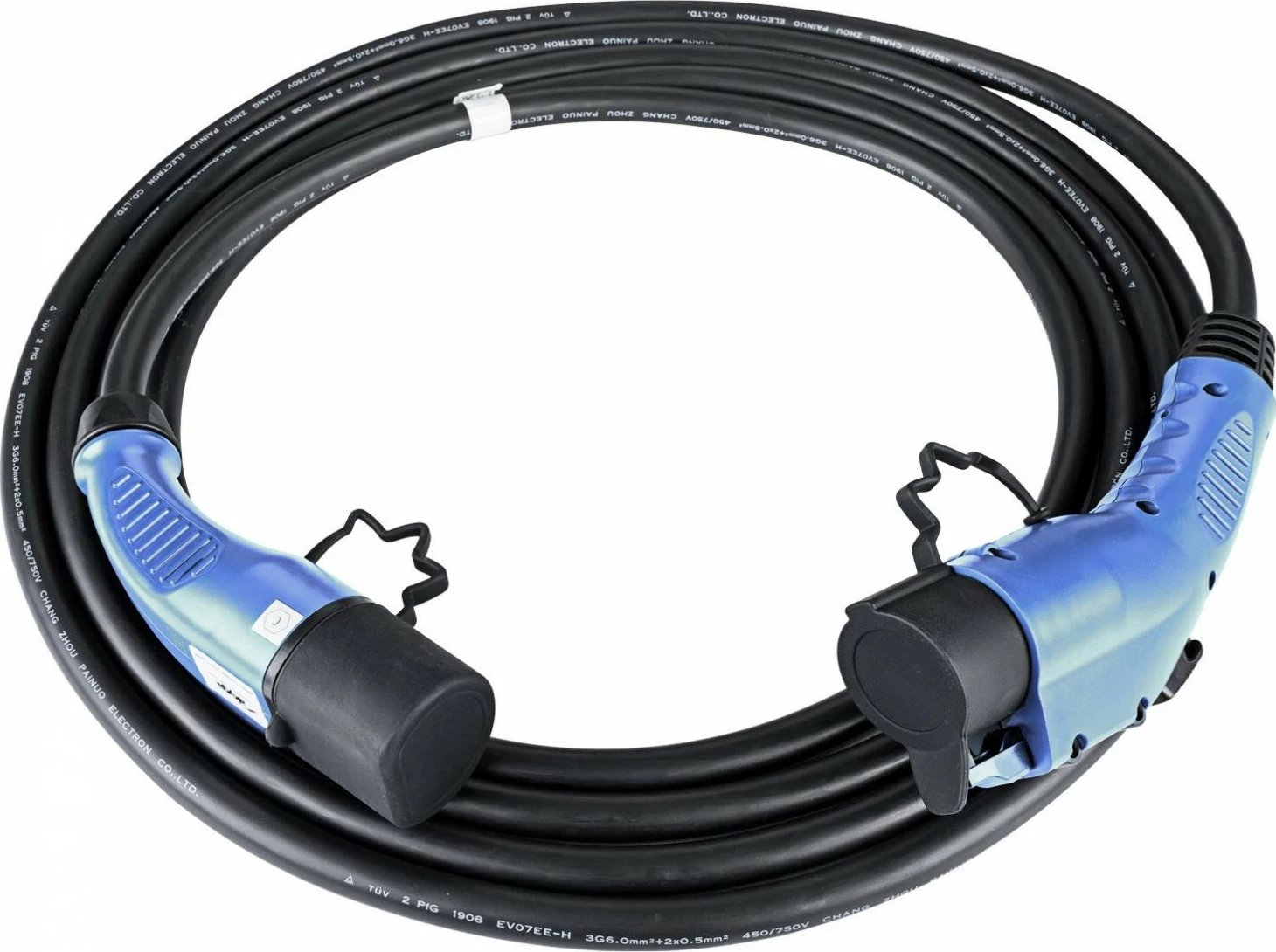 Kabëll karikimi veture elektrike Akyga AK-EC-08, Type 2/Type 1, 1-fazë, 32A, 7.2kW, 6m, zi-kaltër