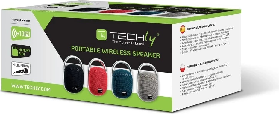 Boks portativ TECHly ICASBL321GR, Mono, 5 W, Gri