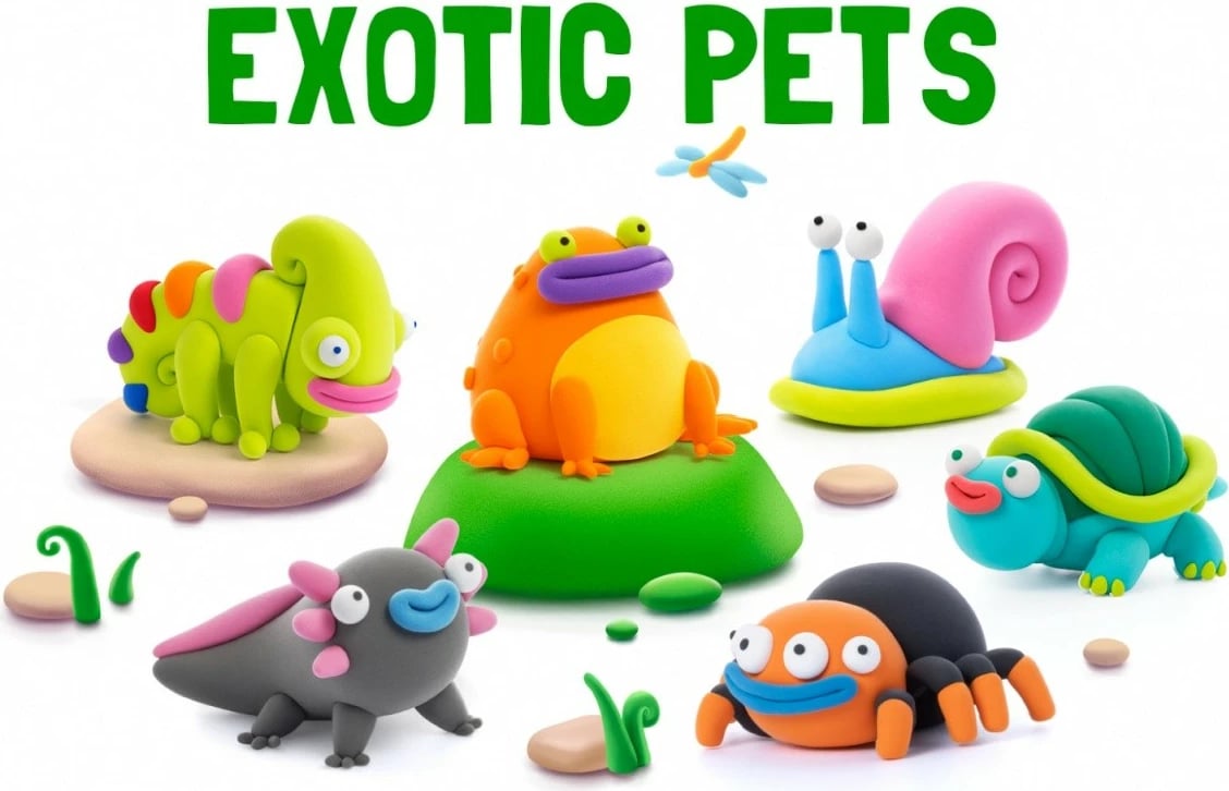 Set modelimi Hey Clay, Tm Toys, 15 kanaçe, 13 ngjyra, kafshë ekzotike
