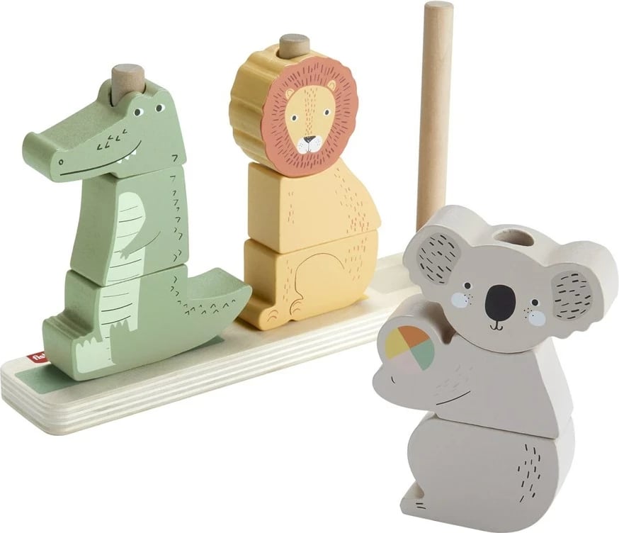 Set lodrash druri Fisher-Price Stack & Sort Animals, 10 pjesë, për fëmijë, shumëngjyrëshe