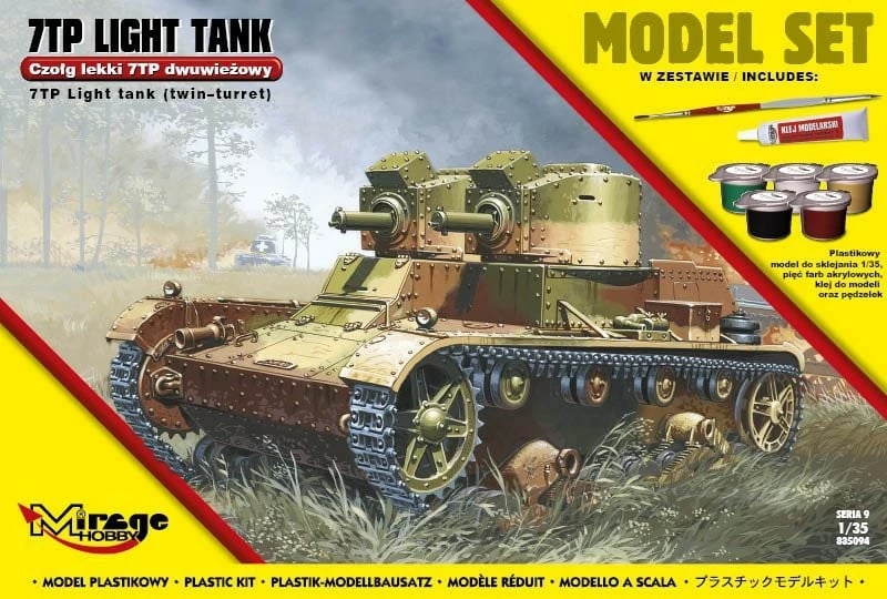 Set model tanku Mirage 7TP, 1:35, plastik, me ngjyra dhe ngjitës
