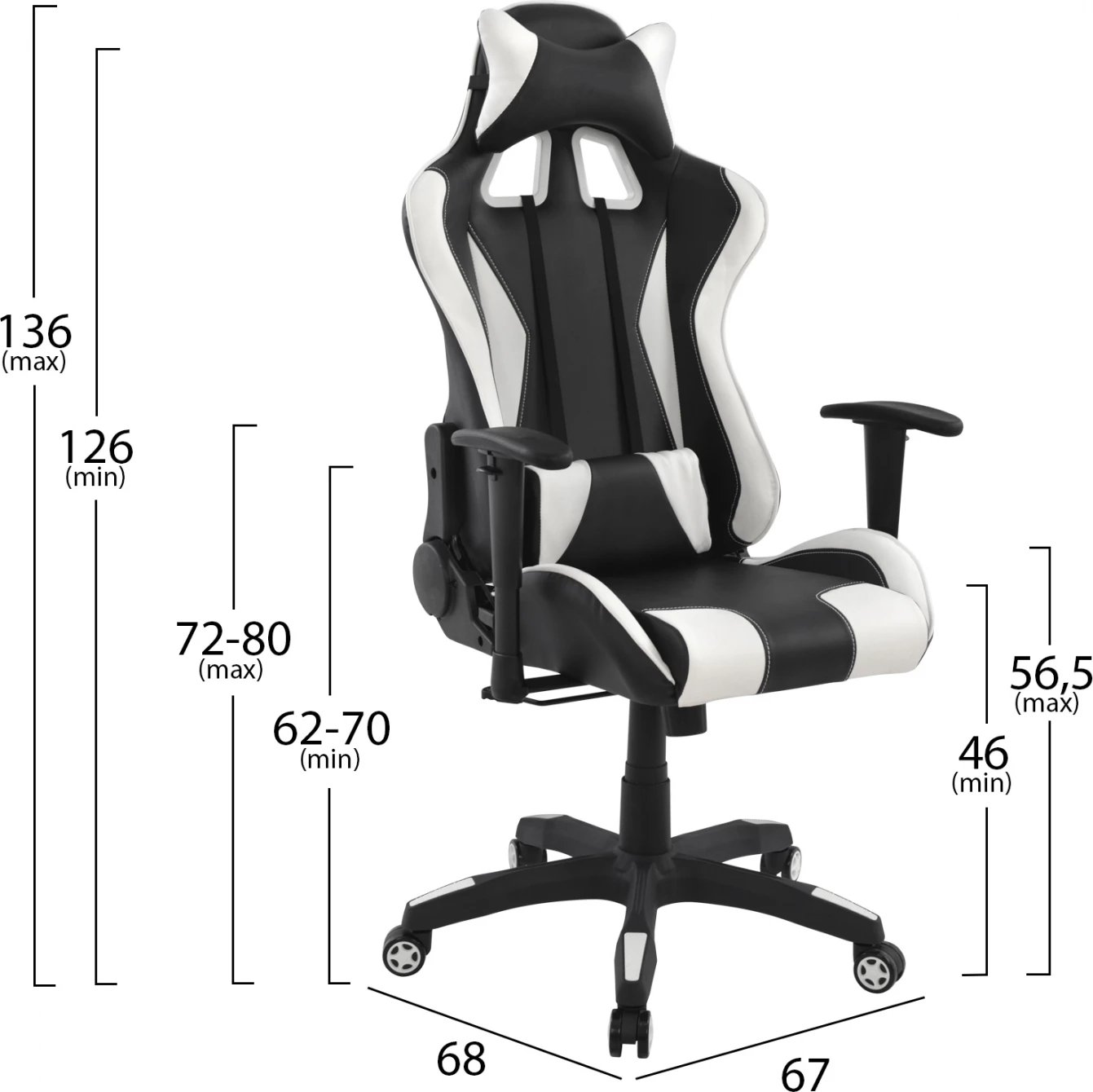 Karrige gaming Speed FH1062.04, e zezë/bardhë