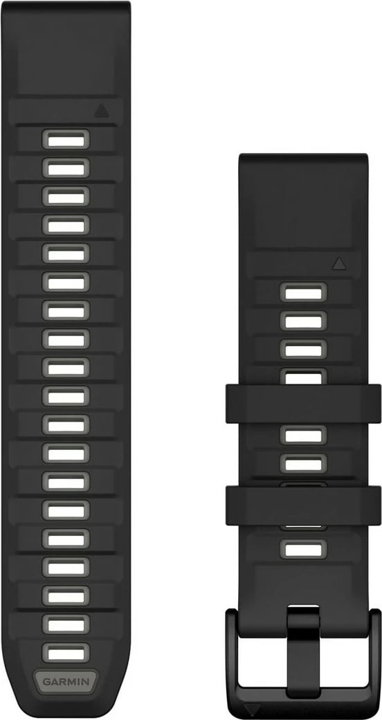 Rríp silikoni Garmin QuickFit për smartwatch, 22mm, i zi/gri