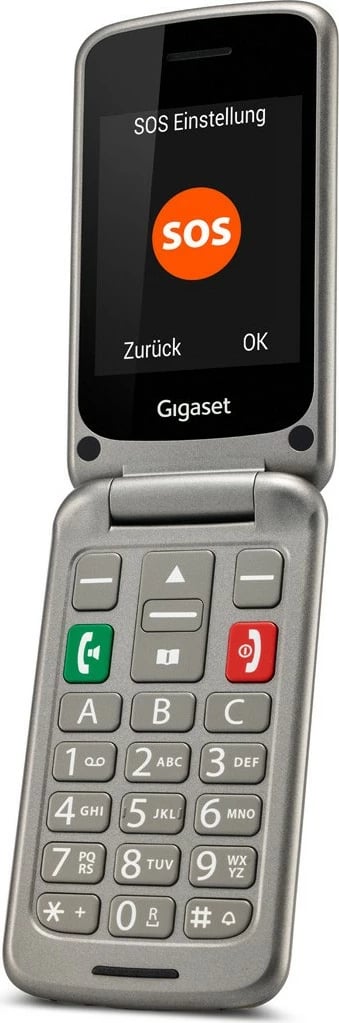 Celular Gigaset GL590, 32MB RAM, 32MB ROM, ekran 2.8 inç, slot MicroSD, titansilber