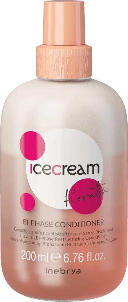 Balsam pa shpëlarje për femra Inebrya Ice Cream Keratin Reconstructing Two-Phase, 200ml
