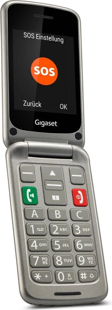 Celular Gigaset GL590, 32MB RAM, 32MB ROM, ekran 2.8 inç, slot MicroSD, titansilber
