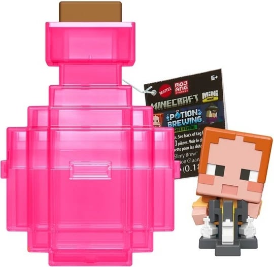 Figurë aksioni Minecraft Mattel Mini Mode Potion Brewing HTK99/JCD01 me enë magjie, rozë