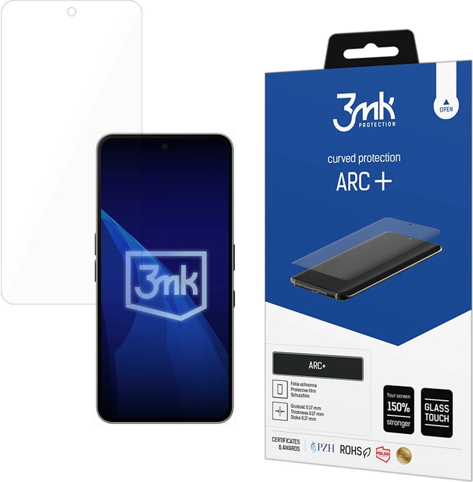 Folje mbrojtëse ARC+ për ekran, 3mk Protection, për Nothing Phone (3a) / (3a) Pro, Transparent