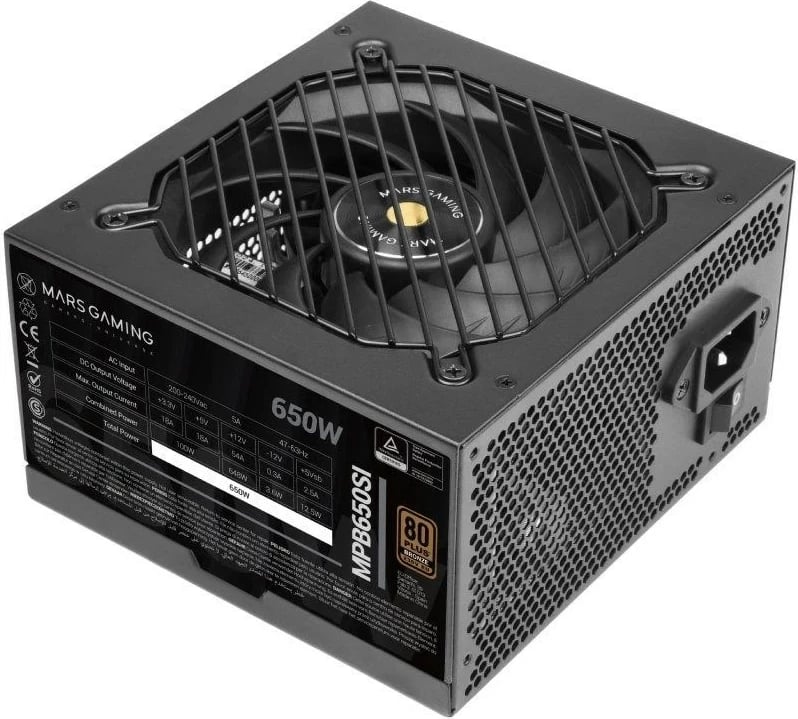 Njësi furnizimi me energji Mars Gaming MPB650SI, 650 W, ATX, E zezë