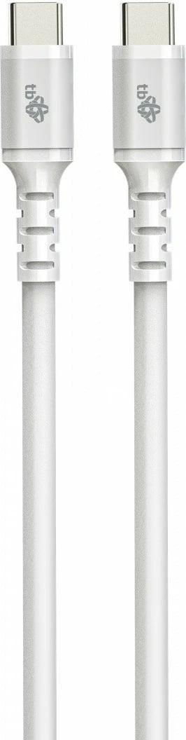 Kabllo USB-C në USB-C TB, 2m, Silikon, Bardhë
