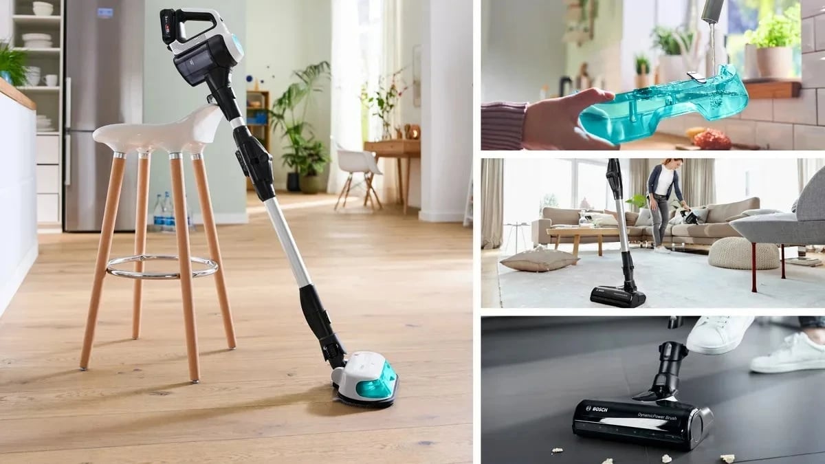 Fshesë pa kabllo 2-në-1 BOSCH Unlimited 7 ProHygienic Aqua, Bardhë