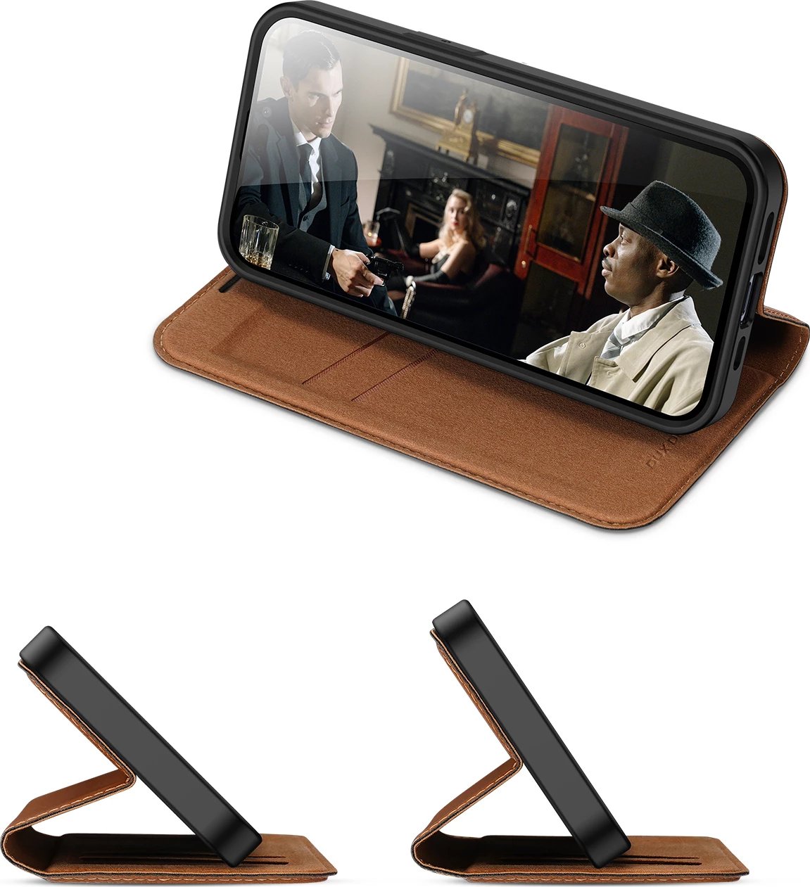 Mbështjellës Dux Ducis Skin X2 për iPhone 14 Pro Max, me kapak magnetik, kafe
