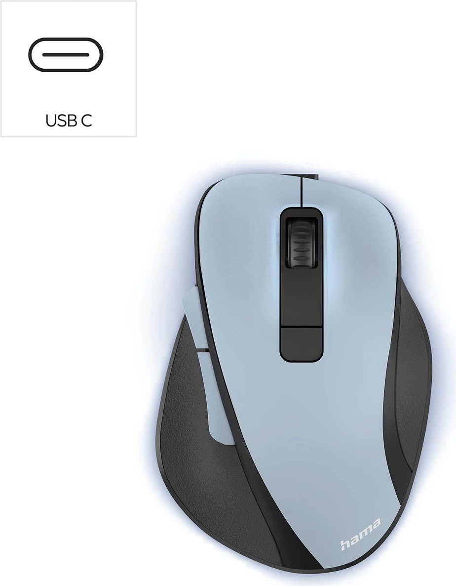 Maus wireless Hama MW-500 V2 me bateri të rikarikueshme, Kaltër e çelët