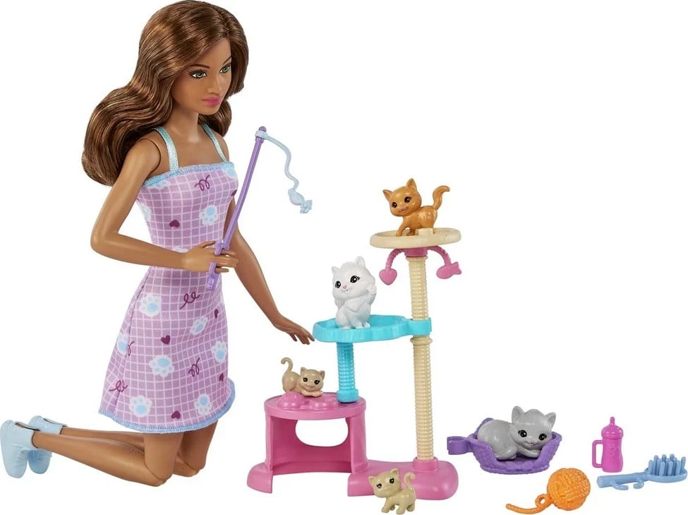 Lodra Barbie Kitty Condo me kafshë, MATTEL, Multi