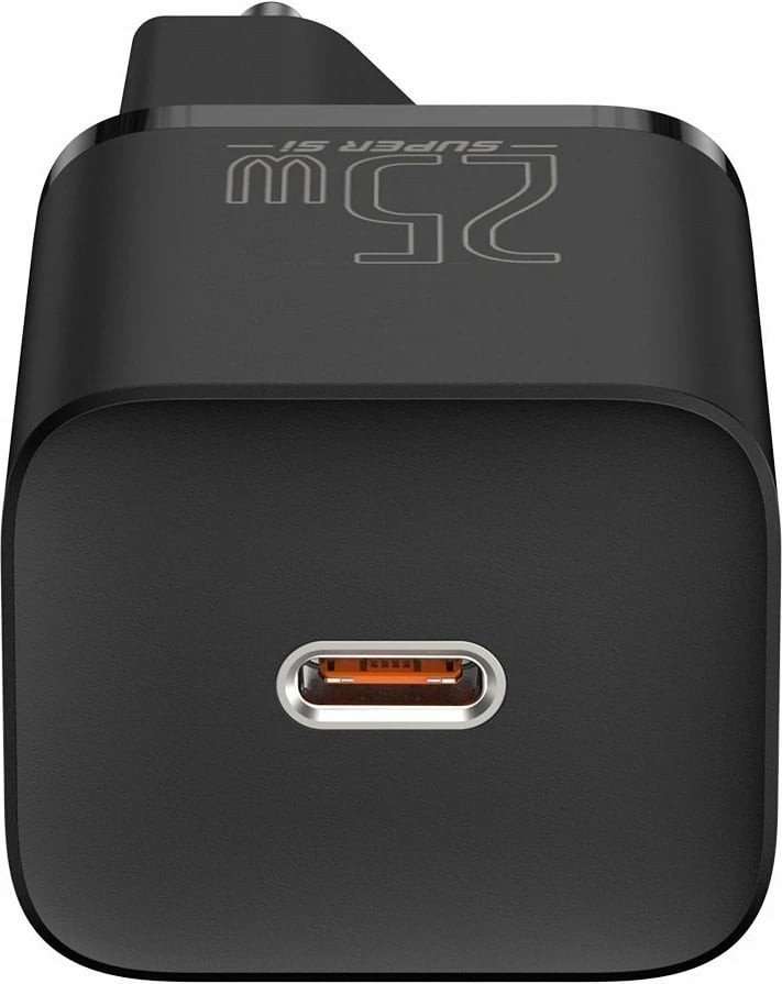 Karikues i shpejtë Baseus Super Si Quick Charger 1C 25W me kabllo USB-C në USB-C 1m, Zi