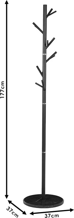 Stendë për pallto Marietta, metal i zi, 37x177cm