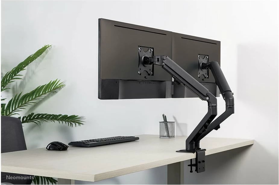 Mbajtës tavoline për dy monitorë Neomounts FPMA-D650DBLACK, 17-27", i zi