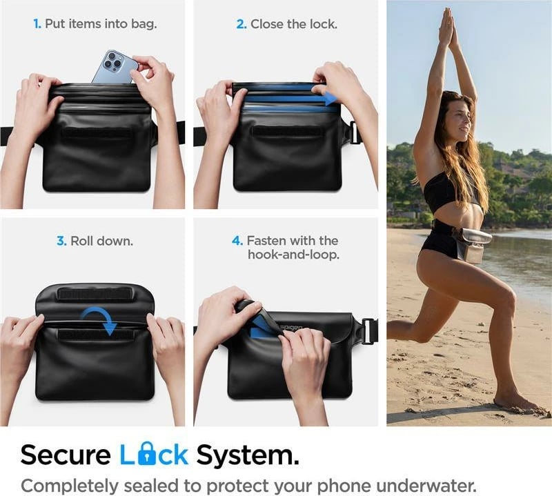 Çantë beli Spigen Aqua Shield A620, IPX8, e zezë