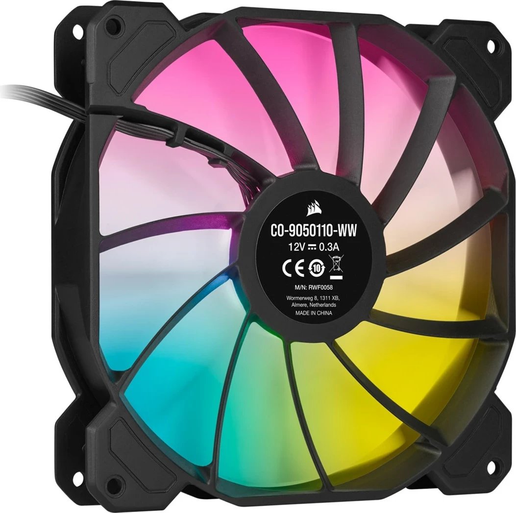 Ventilator për kasë Corsair SP140 RGB ELITE, 14 cm, i zi